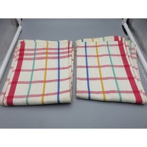 NOS Cannon Kitchen Towels 4 pcs MCM windowpane plaid